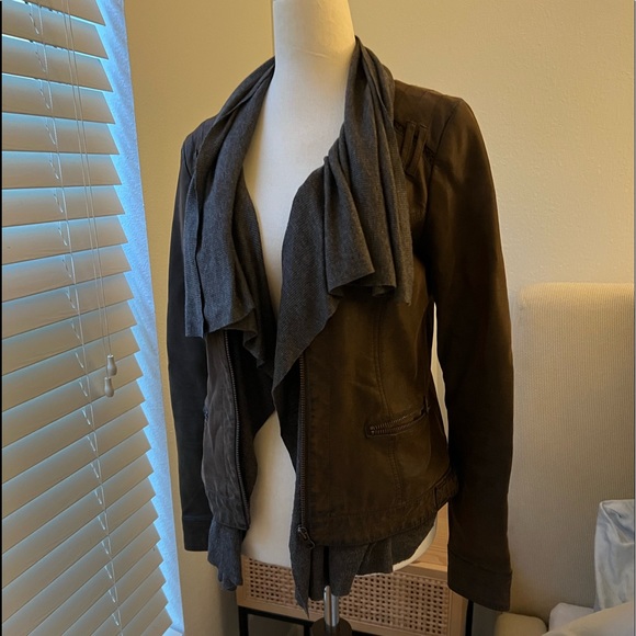 Anthropologie Hei Hei Vegan Leather Jacket Brown Size XS - Picture 1 of 8